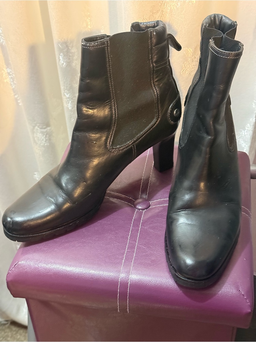 Cole Hann Leather Women’s Ankle Boots with Heel